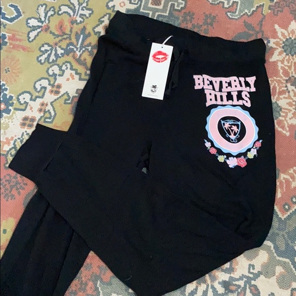 NWT WILDFOX BEVERLY HILLS 90210 SWEATPANTS LARGE - Picture 1 of 4